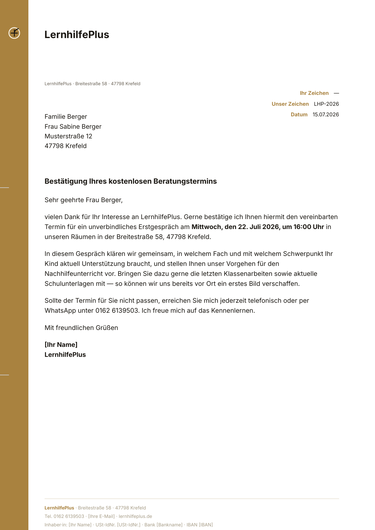Briefbogen Konzept ② Kreiszeichen, DIN A4
